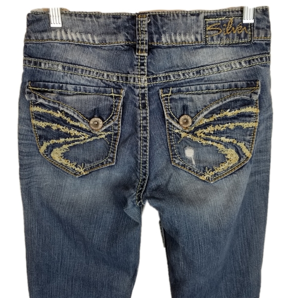 Silver Women Jean Sz 27 SUKI Surplus Boot Cut - Picture 2 of 6